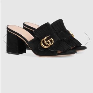 Gucci suede heels/slides